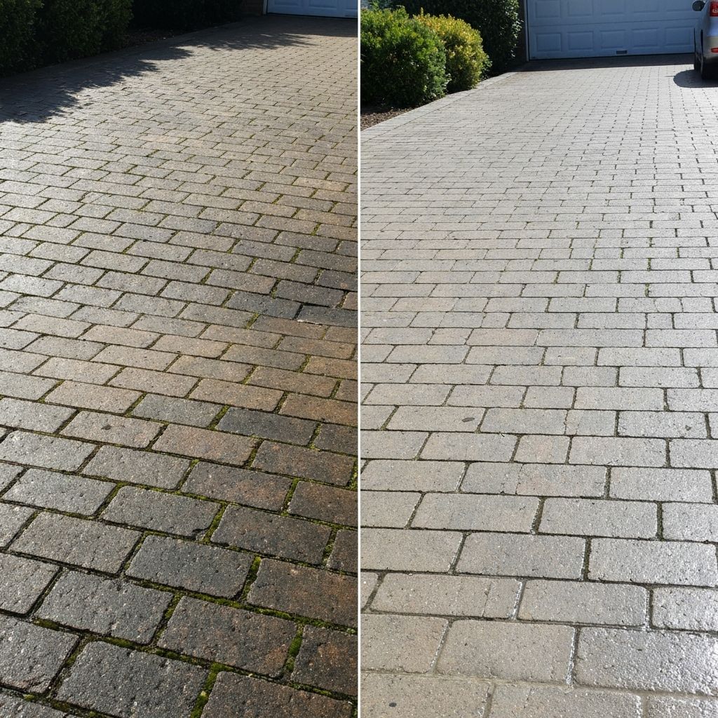 Professional pressure washing transformation